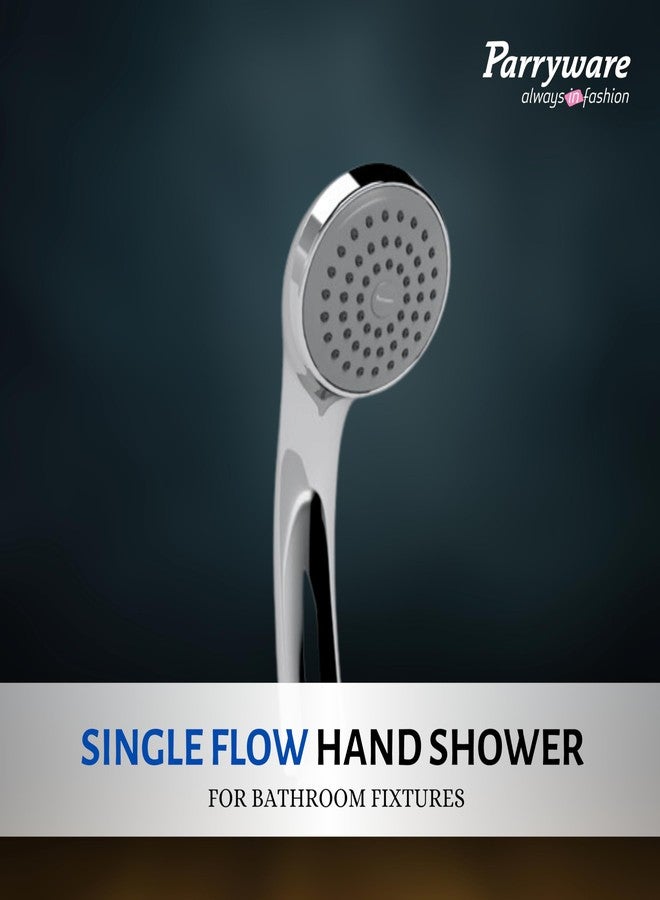 Parryware Single Flow Hand Shower With Hose & Clutch | Handheld Shower for Bathroom with Steel Flexible Tube Pipe 1 Meter/Hand Shower with Hose Pipe for Home/Hotel | Chrome Finish | E8376A1 - Image 2